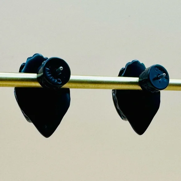 Kurt Geiger Eagle Stud Earrings Black Crystals on Black - Picture 5 of 12